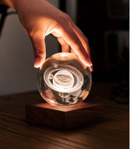 LAMPE GLOBE CRISTAL SATURNE