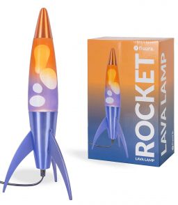 LAMPE A LAVE FUSEE - DEGRADE BLEU/ORANGE