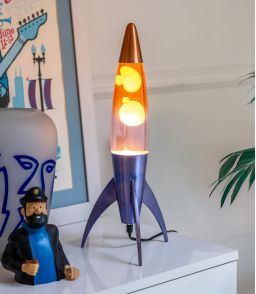 LAMPE A LAVE FUSEE - DEGRADE BLEU/ORANGE