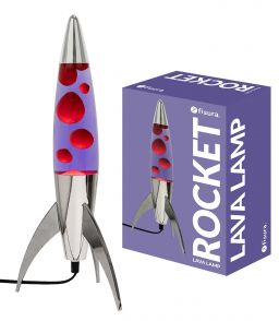LAMPE A LAVE FUSEE ROUGE ET VIOLETTE