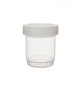 FLACON EMPILABLE A VIS EN POLYPROPYLENE POUR ECHANTILLON