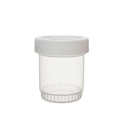 FLACON EMPILABLE A VIS EN POLYPROPYLENE POUR ECHANTILLON