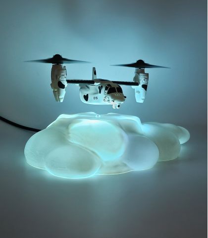 BOEING-BELL V22 OSPRAY EN LEVITATION SUR NUAGE