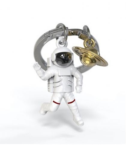 PORTE-CLES METALMORPHOSE - ASTRONAUTE ET SA PLANETE