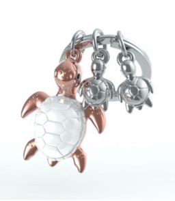 PORTE-CLES METALMORPHOSE - TORTUE ET SES PETITS