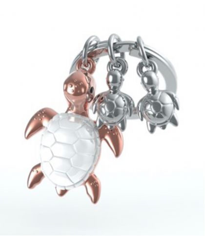 PORTE-CLES METALMORPHOSE - TORTUE ET SES PETITS