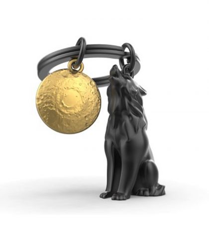 PORTE-CLES METALMORPHOSE - LOUP ET SA LUNE