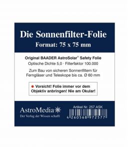FILTRE SOLAIRE 75X75 MM