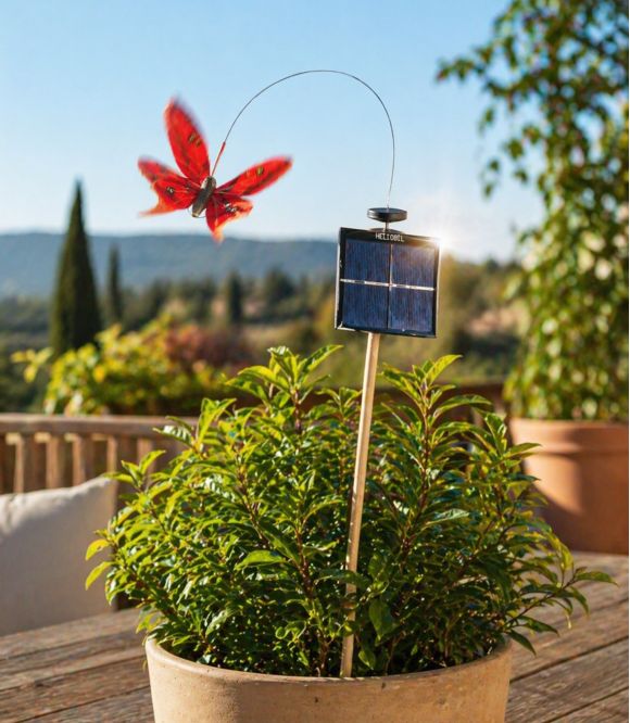 PAPILLON SOLAIRE 10 CM AVEC CELLULE INCLINEE