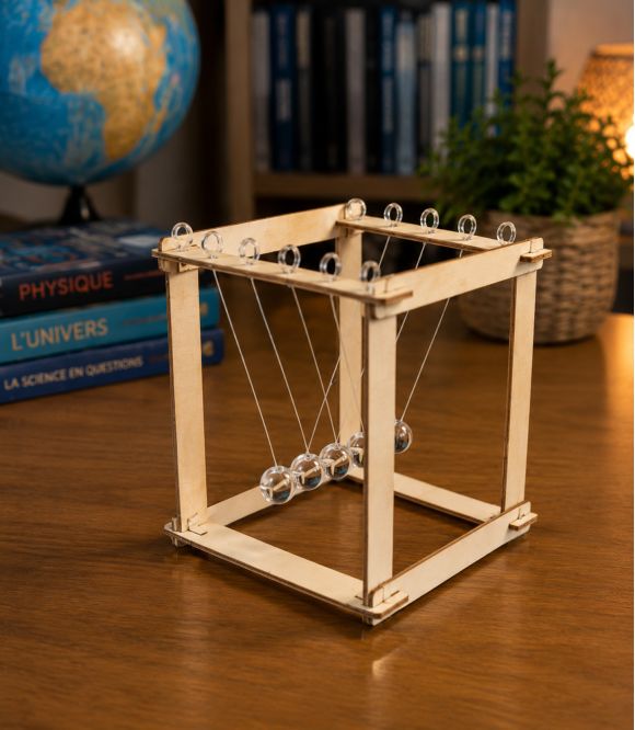 KIT PENDULE DE NEWTON EN BOIS A MONTER
