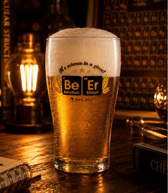 VERRE A BIERE ELEMENT CHIMIQUE BE ER