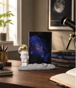 CADRE PHOTO ASTRONAUTE AU GARDE-A-VOUS