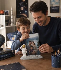 CADRE PHOTO ASTRONAUTE AU GARDE-A-VOUS