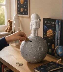 TIRELIRE ASTRONAUTE SUR LA LUNE