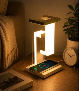 LAMPE LED TENSEGRITE - LA LAMPE ANTI-GRAVITE AVEC CHARGEUR SANS FIL