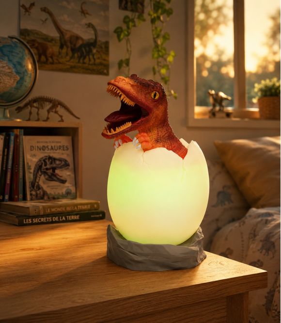 VEILLEUSE DINOSAURE T-REX (SORTANT DE L'OEUF)