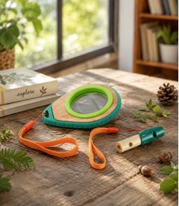 KIT DECOUVERTE DE LA NATURE : LOUPE EN BOIS ET SIFFLET