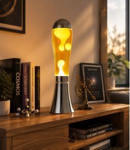 LAMPE A LAVE MAGMA - ARGENTE/JAUNE