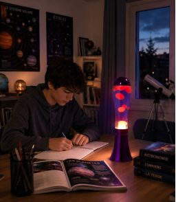 LAMPE A LAVE MAGMA - VIOLET/ROUGE