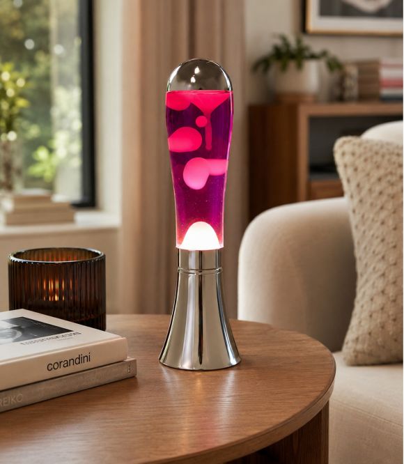 LAMPE A LAVE MAGMA - ROSE/ARGENTEE