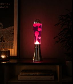 LAMPE A LAVE MAGMA - ROSE/ARGENTEE