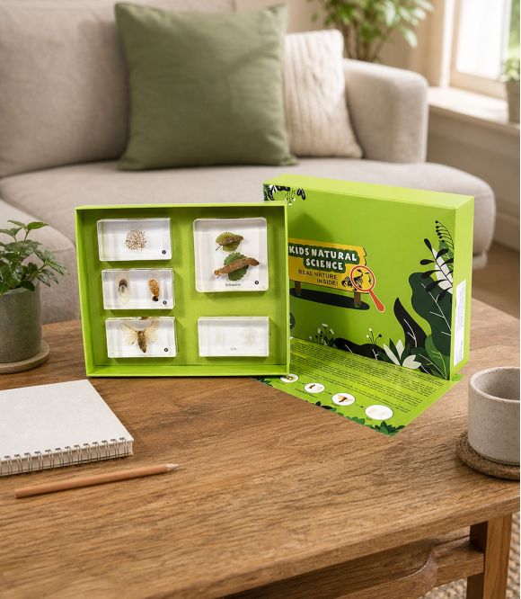COFFRET CYCLE DE VIE DU VERS A SOIE