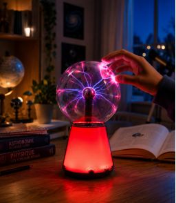 LAMPE PLASMA AVEC BASE LUMINEUSE MULTICOLORE