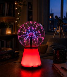 LAMPE PLASMA AVEC BASE LUMINEUSE MULTICOLORE