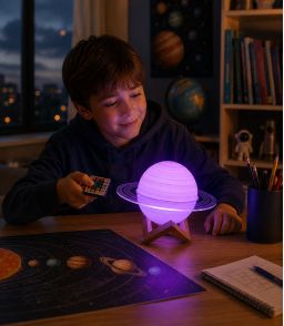 LAMPE LED 16 COULEURS SATURNE