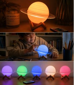 LAMPE LED 16 COULEURS SATURNE
