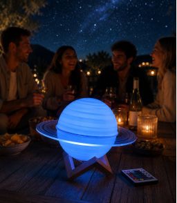 LAMPE LED 16 COULEURS SATURNE