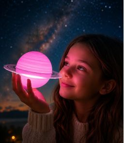 LAMPE LED 16 COULEURS SATURNE