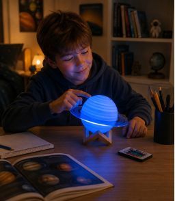 LAMPE LED 16 COULEURS SATURNE