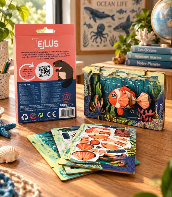 CARTE PUZZLE 3D - POISSON CLOWN