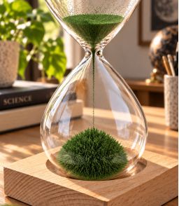 SABLIER MAGNETIQUE AVEC SOCLE EN BOIS