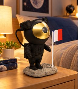 Projecteur d'étoiles astronaute noir et or / enceinte Bluetooth