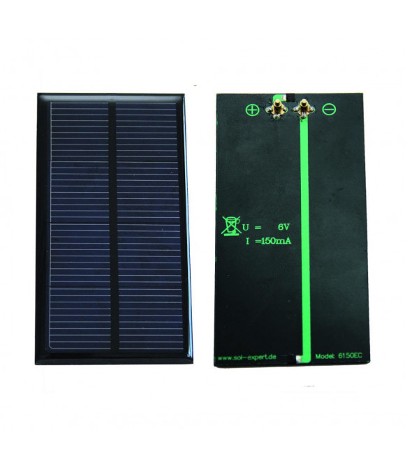 CELLULE SOLAIRE AVEC BORNES A RESSORT - 6V /150 MA