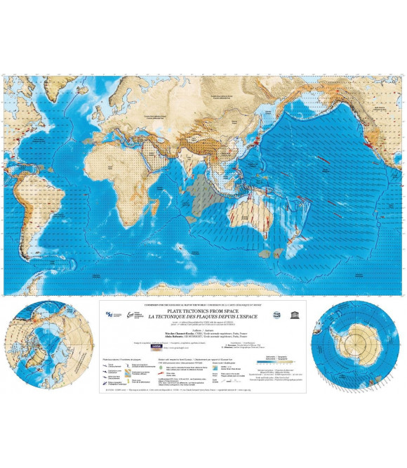 CARTE TECTONIQUE DES PLAQUES DEPUIS L'ESPACE