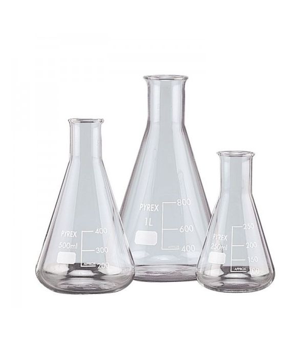 ERLENMEYER COL ETROIT EN PYREX