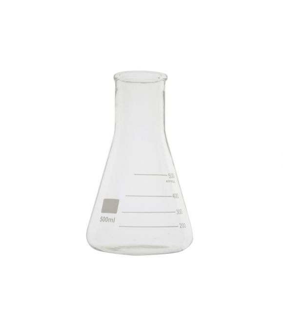 ERLENMEYER COL LARGE EN VERRE BOROSILICATE