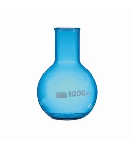 BALLON FOND PLAT COL LARGE EN VERRE BOROSILICATE