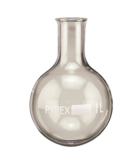 BALLON FOND ROND COL ETROIT EN PYREX