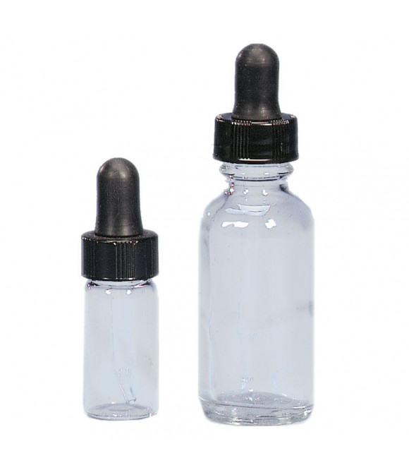 Flacon compte goutte verre blanc
