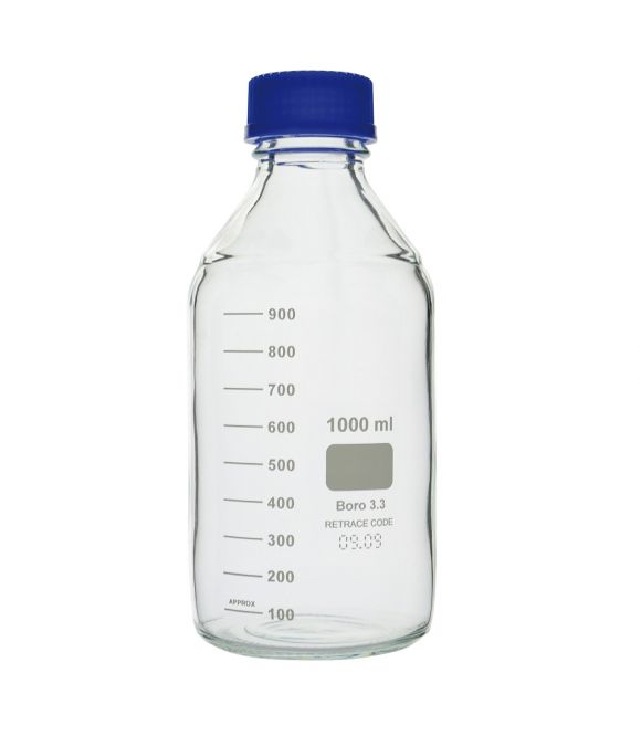 FLACON GL45 EN VERRE BOROSILICATE BLANC