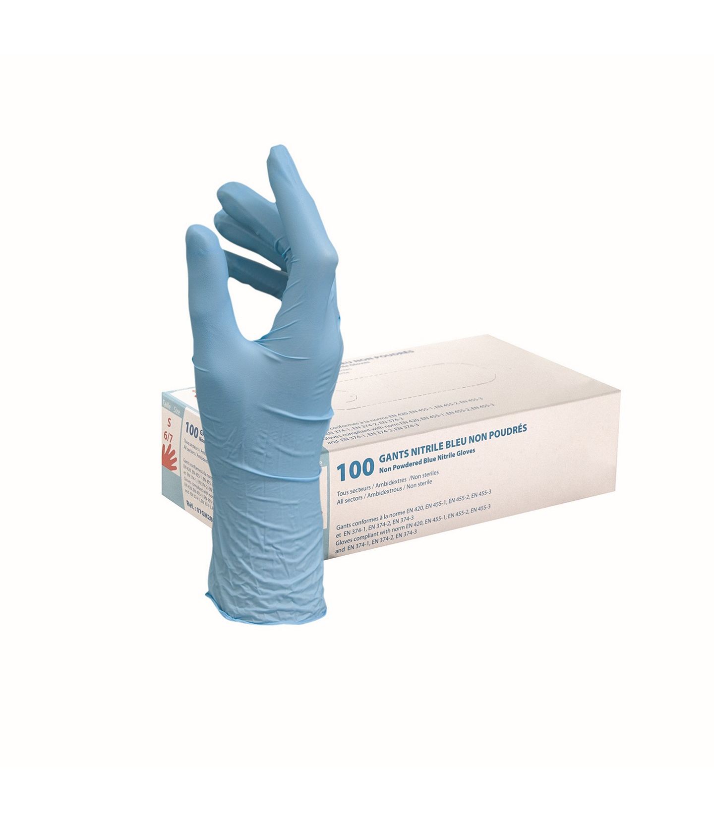 100 gants en nitrile L sans poudre sans latex hypoallergénique Gants  alimentaires jetables certifiés