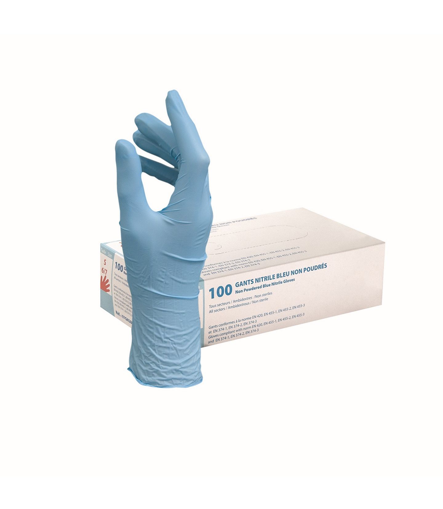 100 gants Nitrile L sans poudre sans latex hypoallergénique, certifié gants  alimentaires jetables