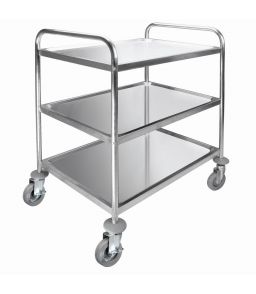 SERVANTE 3 PLATEAUX ACIER INOX DEMONTABLE