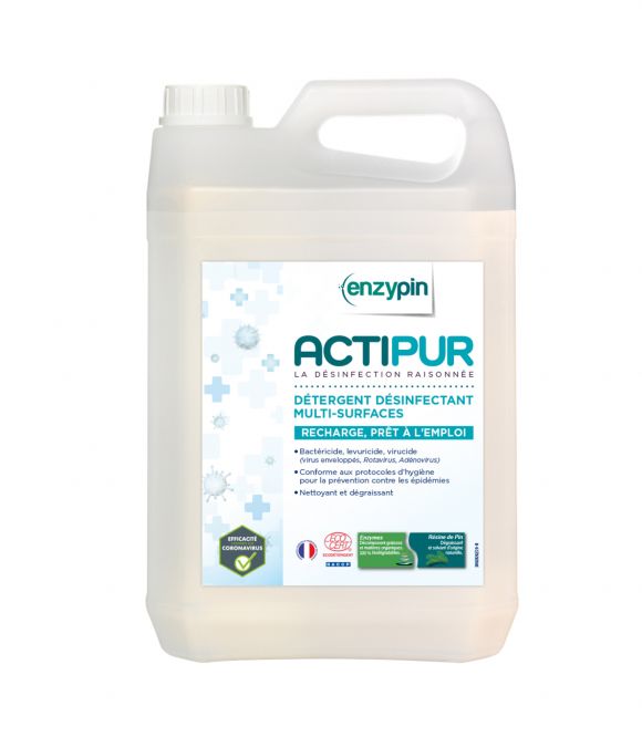 ENZYPIN ACTIPUR - DETERGENT DESINFECTANT MULTI-SURFACES PRET A L'EMPLOI / BIDON DE 5 L