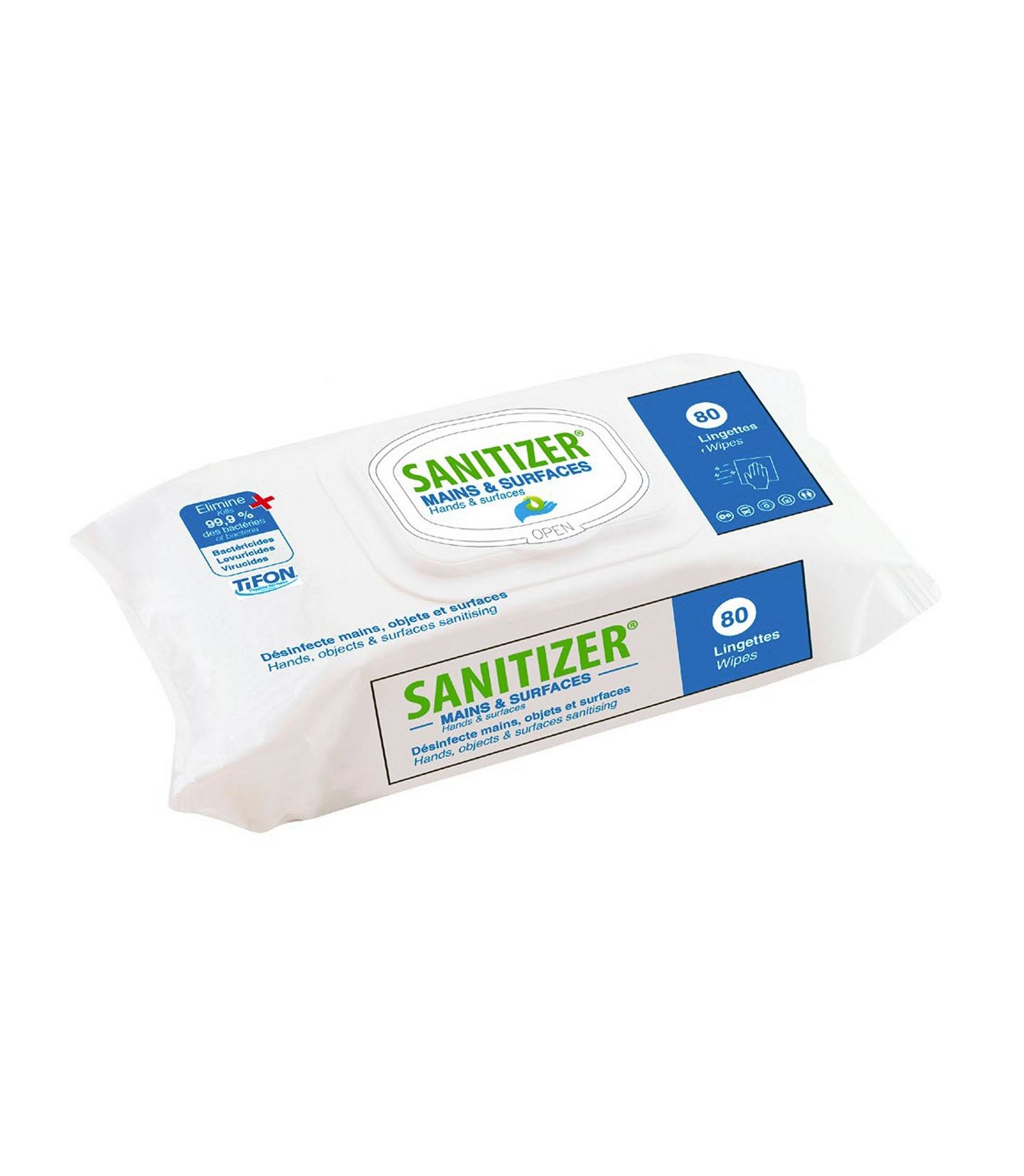 LINGETTES DESINFECTANTES MAINS ET SURFACES - SACHET DE 80, Matéri