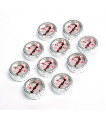 LOT DE 10 MINI BOUSSOLES TRANSPARENTES